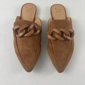 🐻 Women's Amber Slip-On Mule‎ Flats - A New Day Cognac Size 6